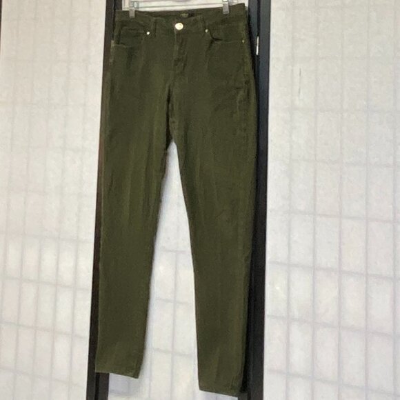 Mid Rise Skinny Leg Stretchy Denim Jeans Dark Green 11 Jean9 - Picture 4 of 13